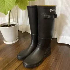 AIGLE 黒 ロングブーツ バックル付き
