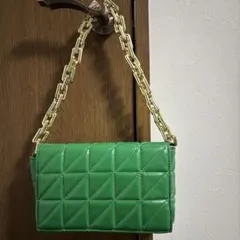 緑 グリーン キルティング ショルダーバッグ ハンドバック