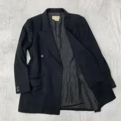 美品 OLD GUCCI ピュアカシミヤ ダブル ジャケット 黒 M相当