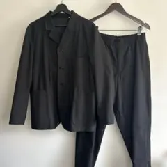 UNIQLOUフランネルワークジャケット　セットアップ　ブラック　黒　M