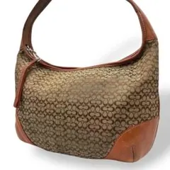 良品 574 COACH エルゴ ワンショルダーバッグ ハーフムーン 茶