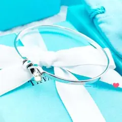未使用級 ティファニー バングル フック&アイ ハート コンビ 17号 付属 
