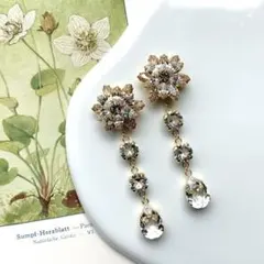 【値下げ中】nacha. クリスタルイヤリング ハンドメイド