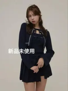 ANDMARY Jennie line knit set up navy