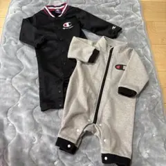 2枚セット⭐︎ロンパース 80サイズ ブラック グレー　チャンピオン