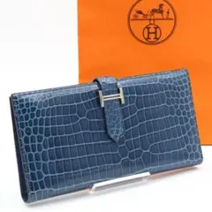 【超希少品】HERMES ベアンクラシック　長財布　ポロサス（最高級ワニ革）リセ 2026年最新】ベアン ポロサスの人気アイテム - メルカリ