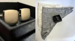 新品未使用■シルバー金属製高級メタルカフス箱あり■シルクネッカチーフ/白/グレー