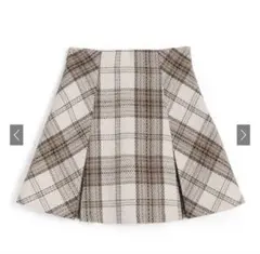 インパン裏地付きチェック柄プリーツスカート