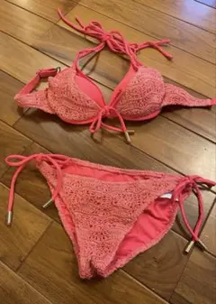 ピンキーアンドダイアン　水着 ピンク レース編み　Mサイズ