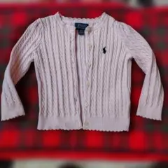 Polo ピンク ケーブルニット カーディガン 24カ月