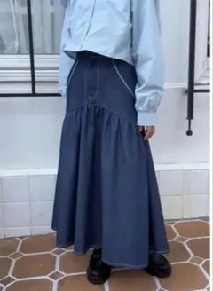 POPPY ポピー くるくるアーチギャザー デニムスカート あさぎーにょ