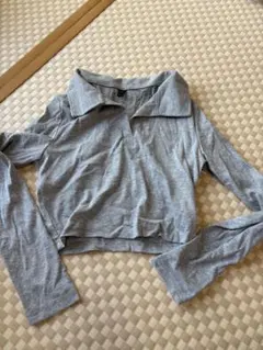 SHEIN グレー クロップドポロシャツ EU 38