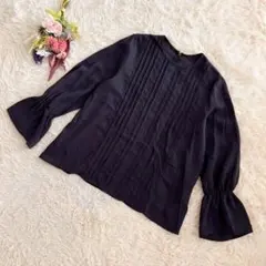 『LAUTREAMONT』ロートレアモン ピンタックブラウス 長袖シャツ 無地