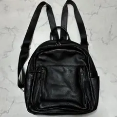 BARCOS バルコス　ブラック グレインレザー　コンパクトリュック