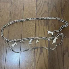 動物モチーフ シルバーチェーンベルト