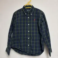 Ralph Lauren チェック柄シャツ 長袖 ネイビー/グリーン 120cm