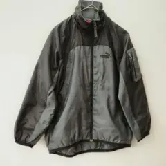 PUMA プーマ キッズ ウインドブレーカー ジャケット 130 グレー 黒