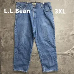エルエルビーン ジーンズ 青 デニムパンツ ストレート ボタン 古着【7810】のサムネイル