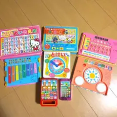 音や光の出る知育玩具 8点セット まとめ売り 音声学習 算数 英語 音楽 時計のサムネイル