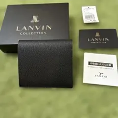 LANVIN COLLECTION ブラック二つ折り財布小銭入れ無し　新品