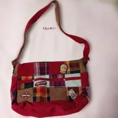 パッチワーク赤ショルダーバッグ値下げしました。