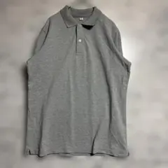 ￼UNIQLO ユニクロ　灰色　シンプル　襟付き　半袖シャツ　メンズ