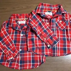 西松屋 長袖シャツ 90 2枚 双子