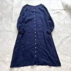 新品タグ付 08Mab リネン100％ ゼロハチマブ ロングワンピース 半袖