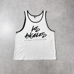 H&M リンガー タンクトップ プリント XL ホワイトLOS ANGELESのサムネイル