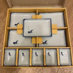 新品未使用　金魚デザインの陶器皿セット約横16.5cm×縦11cm