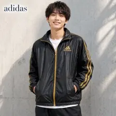 adidas 黒金 CLIMAPROOF ナイロンジャケット