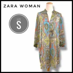 ZARA WOMAN　ワンピース　チュニック　ペイズリー柄　S