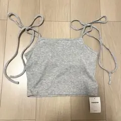 nemne キャミソール グレー リブ