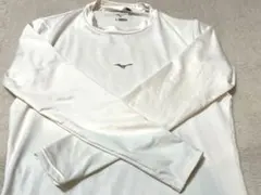 ミズノMIZUNO ホワイト 長袖 アンダーシャツ　フィット　野球　L
