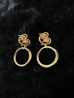 【LANVIN】Bロゴ ゴールド サークルピアスのサムネイル