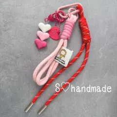 じゃらじゃらキーホルダー ハート ピンク レッド 赤 チャーム ストラップ