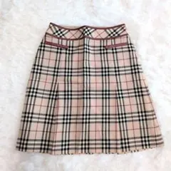 未使用級✨バーバリー　ブルーレーベル ノバチェック ウール台形ミニスカート M