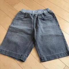 グレー デニム風 ハーフパンツ　140