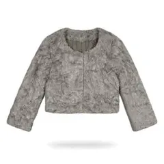 grove フェイクファー ショートジャケット ベージュ M レディース
