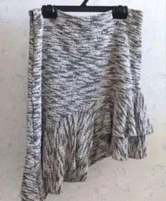 #ZARA スカート美品 アシンメトリーフリルニットスカート レディース