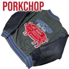 PORKCHOP MELTON VARSITY JACKET BLACK - メルカリ