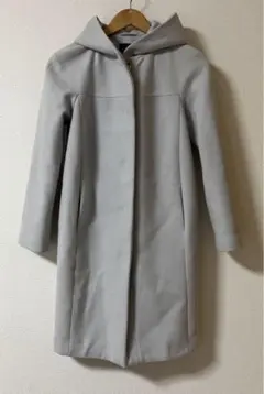 TOMORROWLAND フード付きロングコート グレー　トゥモローランド