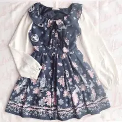 LIZLISA アナ雪　ワンピース　ネイビー　ディズニー　長袖