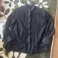 OPAQUE.CLIP ブラック　長袖シャツ　レースシャツ　シアーシャツ