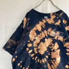 GILDAN Tシャツ ブリーチ加工 タイダイ 斬新 ビッグサイズ 紺 XL古着