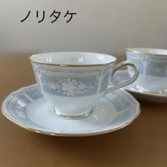 Noritake カップ&ソーサー　レースウッドゴールド　碗皿　ペア　2客