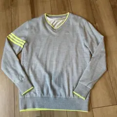 adidasアディダス メンズ ゴルフ 防風 裏地付 セーター グレー サイズM