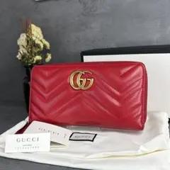 【箱付き】GUCCI ラウンドファスナー 長財布 GGマーモント キルティングのサムネイル