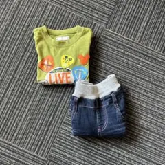 ロンT×ハーフパンツ