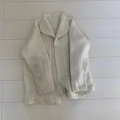 vintage White knit cardigan ホワイト カーディガン